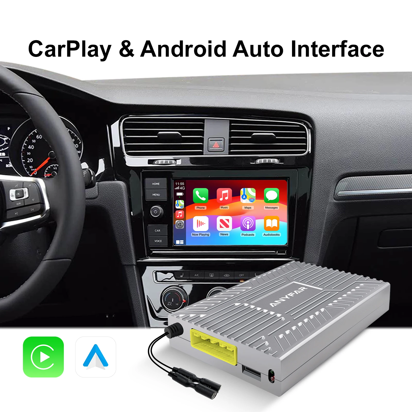 Фото EzoneTronics OEM-экран, обновленный декодер, мультимедийный CarPlay Android auto для VW SOKDA SEAT MIB MIB2, платформа Golf 7 Tiguan №1