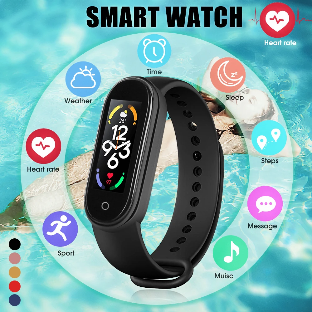 

M7 Smart Watch Heart Rate Blood Pressure Monitor Waterproof Sports Fitness Band Tracker Smart Watch Women Men Children