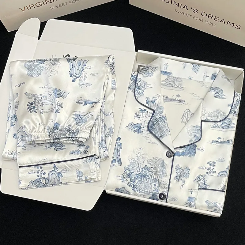 Новые летние женские свободные и удобные брюки с длинным рукавом чернильным