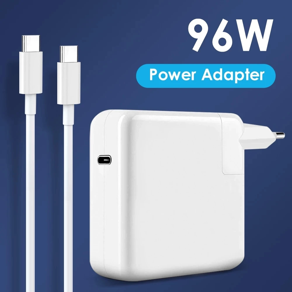 

96W USB C PD Laptop Charger Power Adapter Type C Charging Cable for MacBook Pro Air 13 14 15 16 inch US UK EU AU Plug