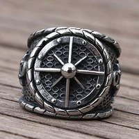 cool viking compass ring nordic stainless steel locomotive anchor ring mens retro sailor amulet jewelry wholesale
