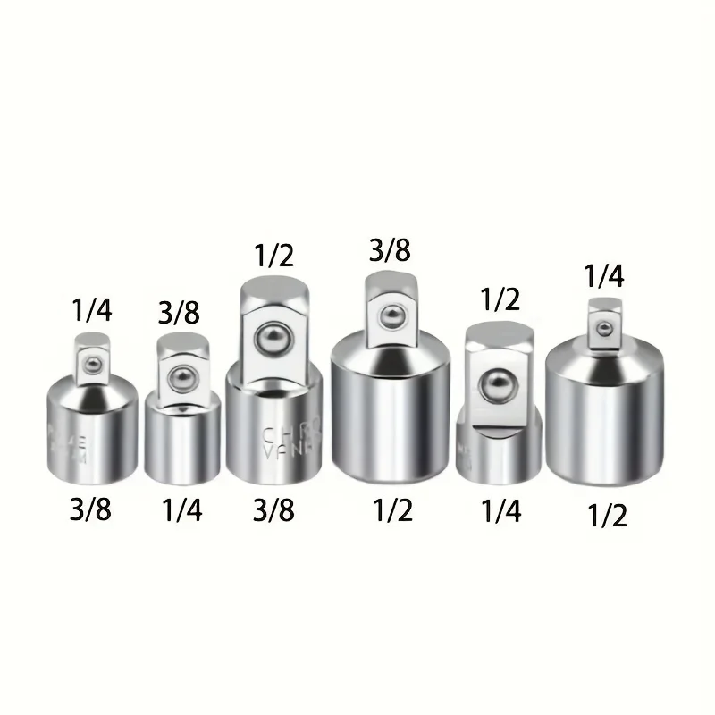 

Конвертер торцовых головок 6 шт. из нержавеющей стали 1/2" - 3/8" - 1/4"