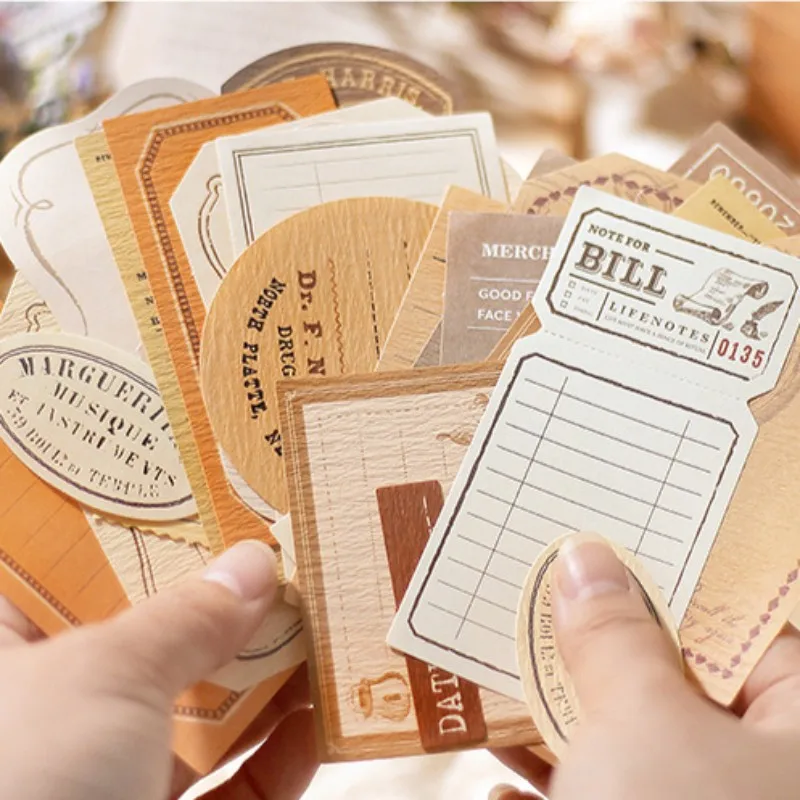 

40Pcs Vintage Letterhead Memo Pad Letters Bill List Note Pad Writable Paper Deco Diary DIY Collage Junk Journaling Materials