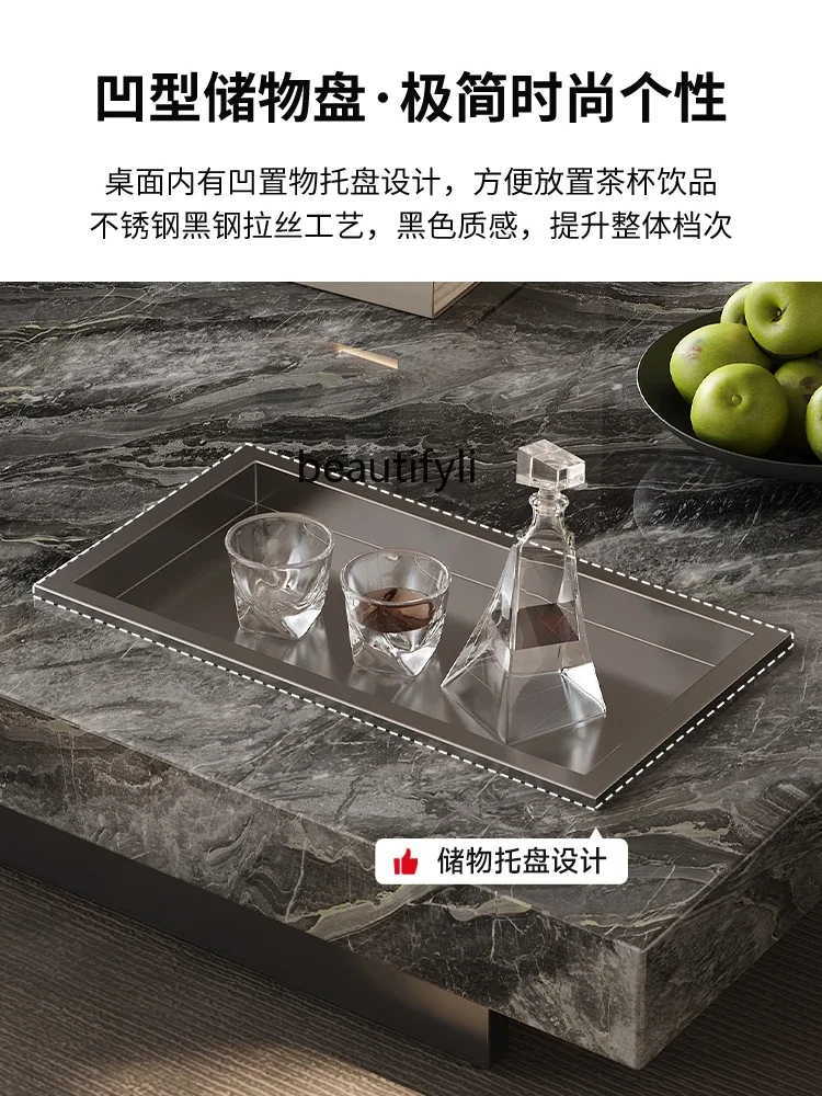 Итальянская каменная плита журнальный столик мраморный домашний квадратный