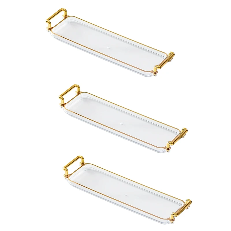 

Jewelry Tray With Handles Cosmetic Perfume Makeup Display Breakfast Plate Platter For Home Livingroom Bathroom Bedroom