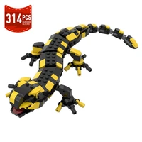moc animals fire salamander building blocks set reptile colour little dinosaur idea bricks constructor toys for children gifts