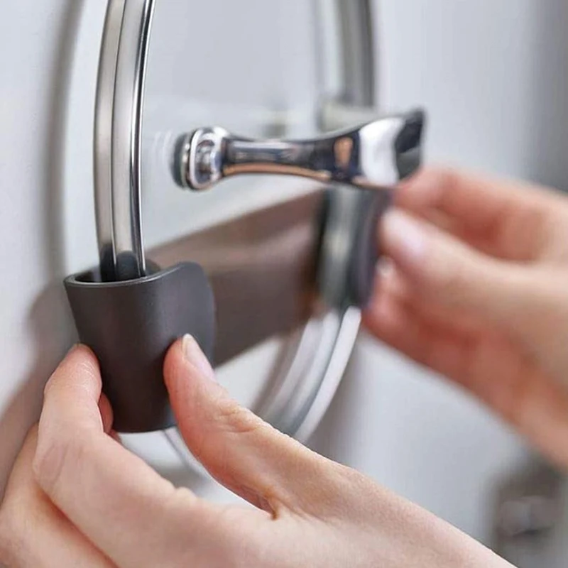 Стеллаж для кастрюль самоклеящаяся настенная кухонная подставка без отверстий