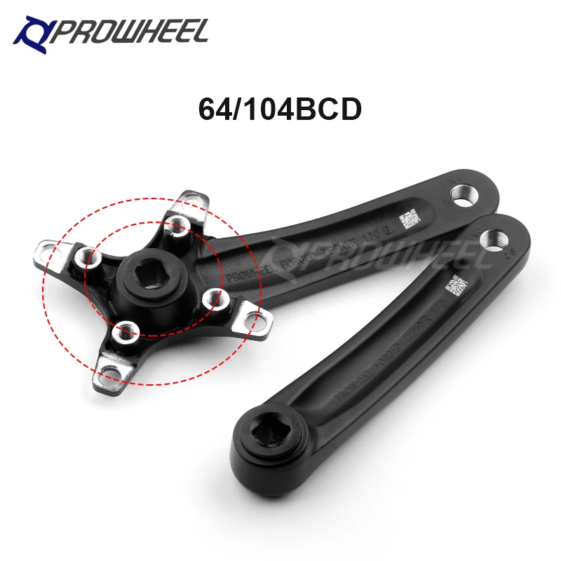 Звездочка для велосипеда PROWHEEL 64/104BCD 170 мм/175 мм квадратные звездочки