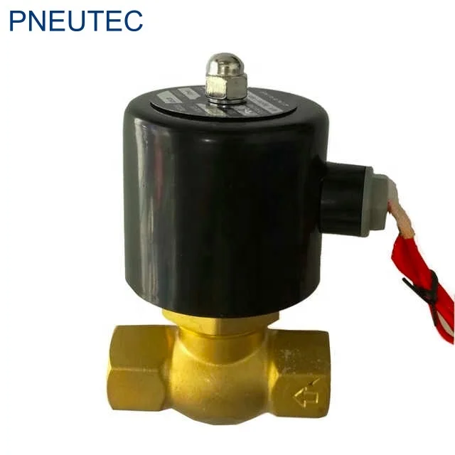 High temperature Normally closed 2 way 2L170-15  series brass steam 12v ptfe electric engine stop solenoid valve