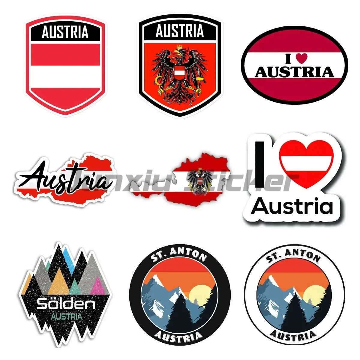 Индивидуальная автомобильная наклейка с флагом Австрии герб Republik мотоцикл