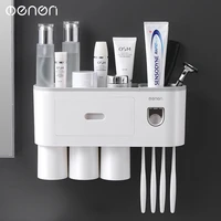 multifunction adsorption inverted toothbrush holder storage rack home automatic toothpaste squeezer home gadgets salle de bain