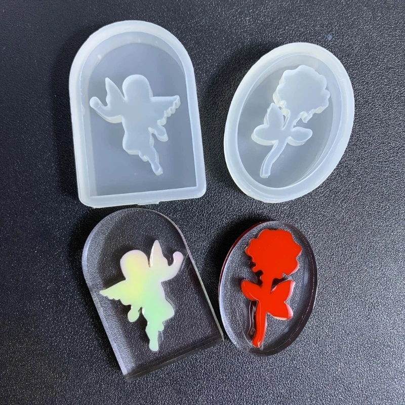 

Angel Resin Mold Rose Flower Epoxy Shaker Filling Silicone Mold DIY Handmade Craft Mold Jewelry Casting Tool 40GB