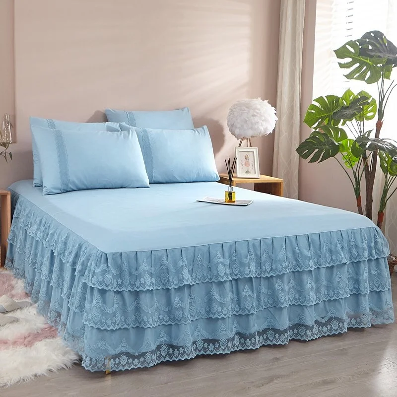 Корейская юбка принцессы трехсекционное односпальное покрывало европейская