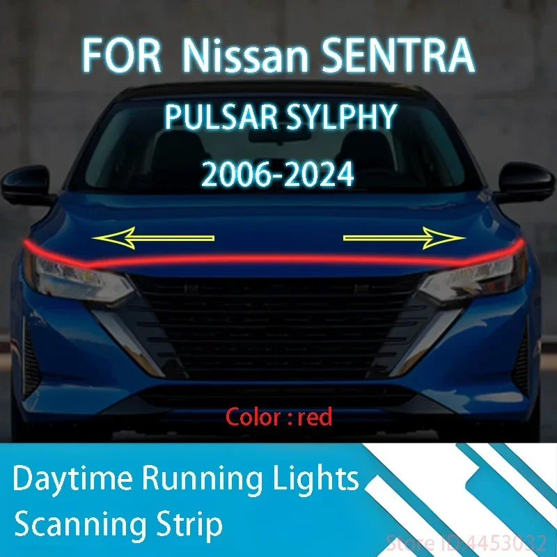 DRL Start Scan Strips Light для Nissan SENTRA SYLPHY 2006-2024 автомобильный капот декоративная лампа 12 В 59