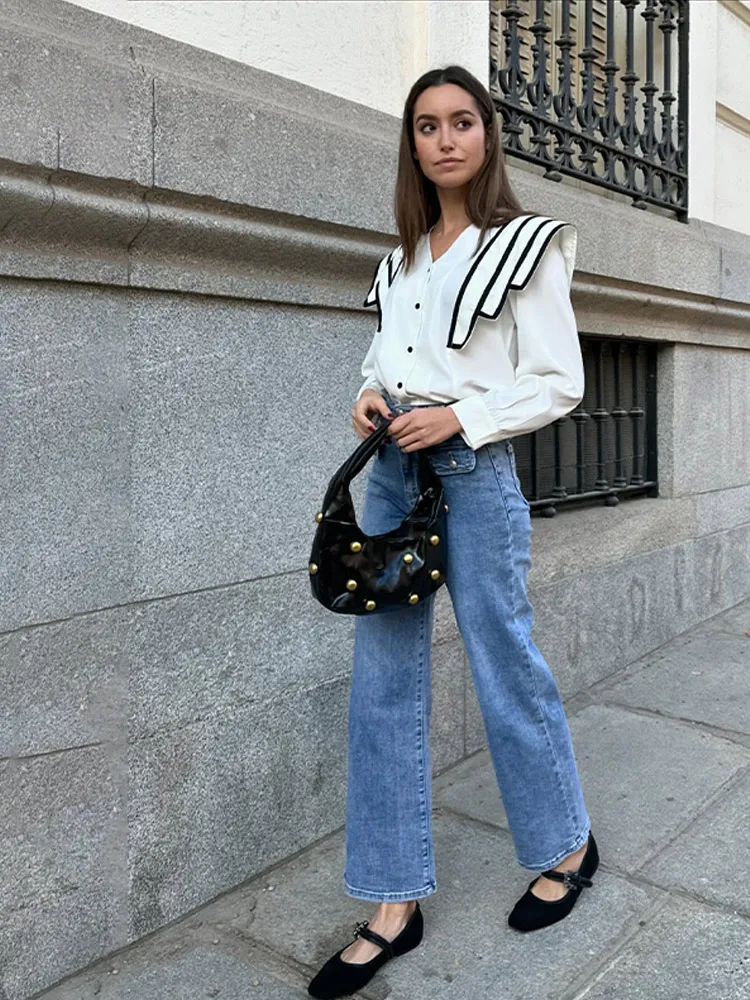 Винтажные лоскутные подплечники женская блузка новинка 2023 года однобортные