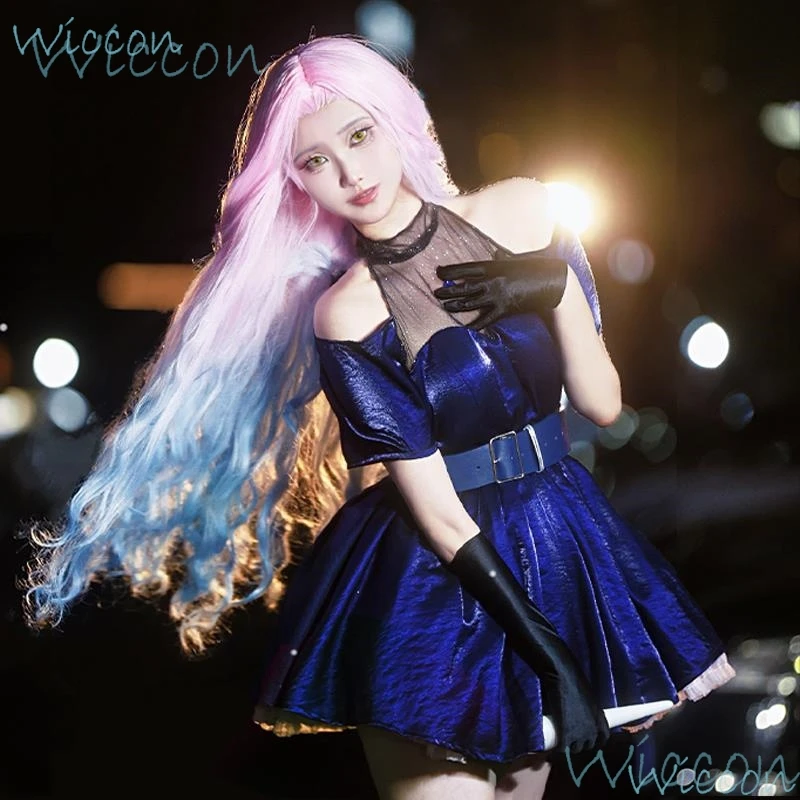 Аниме ALIEN STAGE Mizi Косплей Костюм IDOL Одежда для выступлений Хэллоуин Женское синее