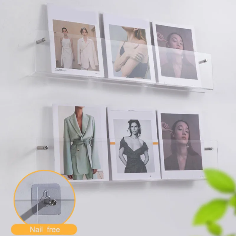 

Стеллаж для хранения магазинов, 40/100 см, с настенным креплением, прозрачная книжная полка, органайзер для хранения компакт-дисков, компактная комиксная полка