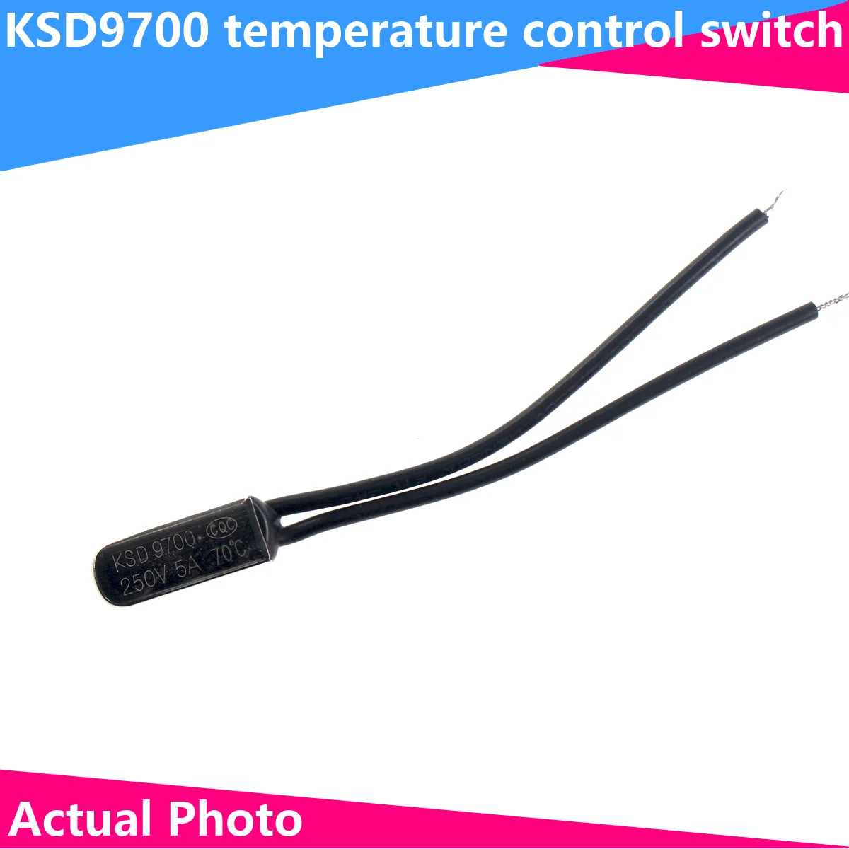 

5PCS KSD9700 5A250V 40-140 Degree Celsius Normally Closed Open Bimetal Disc Temperature Switch Thermostat Thermal Protector