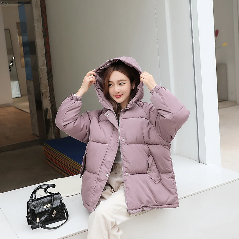 Women Jacket Coat Thicke Down Outerwear Cotton Padded Korean Jacket Mujer Winter Female Hooded Parka Bread Suit Women New Cloths