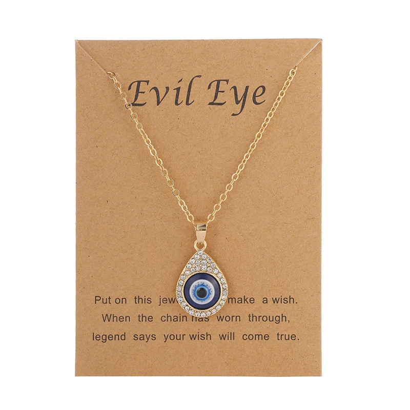 Купи Multiple Gold-Plated Blue Turkish Eyes Palm Love Diamond-Dripping Necklace Devil'S Eye Necklace Christmas Decoration Home Decor за 212 рублей в магазине AliExpress