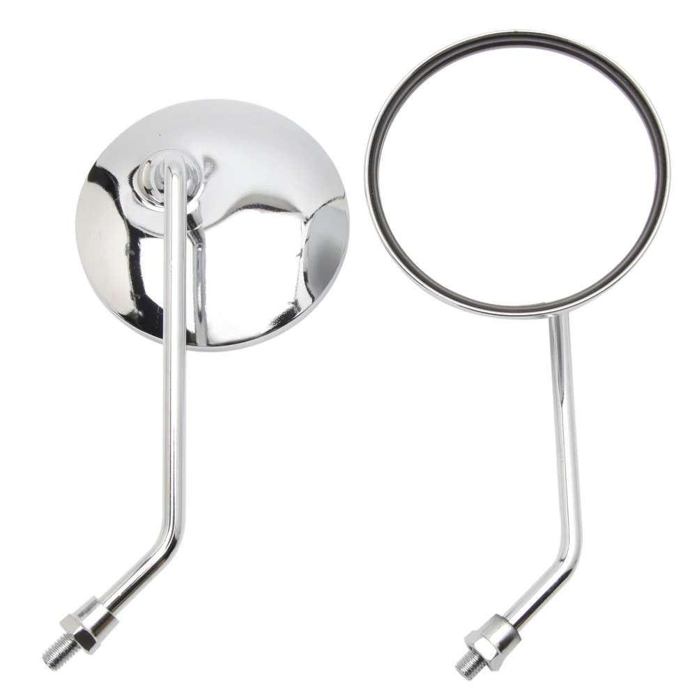

10MM Universal Motorcycle 10mm Chrome Side Rear View Round Mirrors View Rearview Mirror Round Accessories