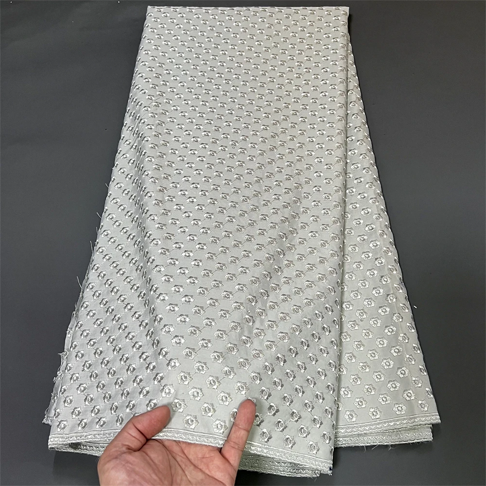 

Новинка 2023, высокое качество, Африканский нигерийский чистый тюль, дамасская кружевная ткань, вышивка, блестки, хлопок, 5 ярдов