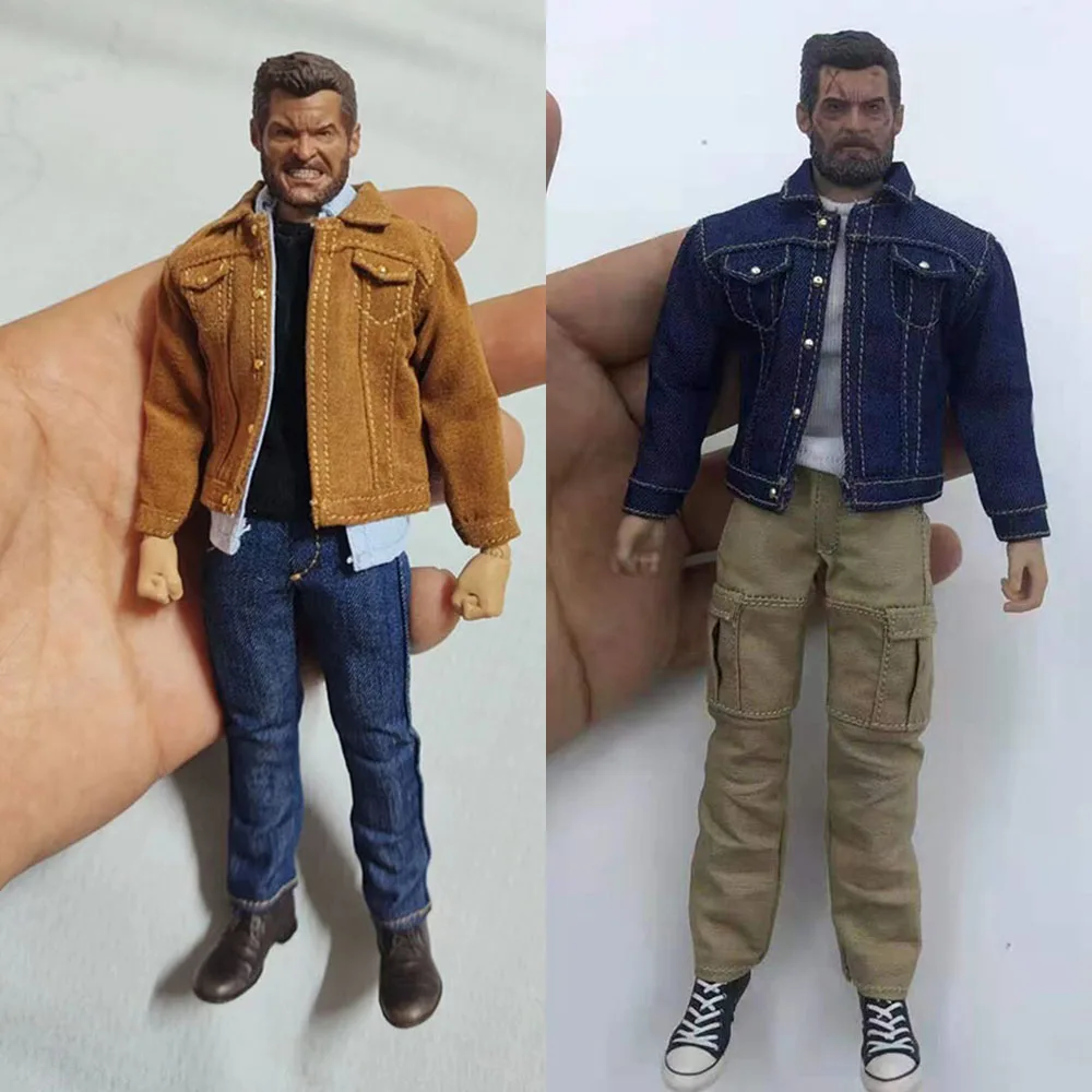 

3 Pcs/set 1/12 Scale Fashion Men's Jacket Jeans Tank Clothes Suit Set for 6 inches Uncle Wolf Nottaa Action Figure Body