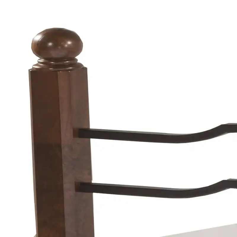 

Textured Black Metal and Wood Posts Full/ Headboard