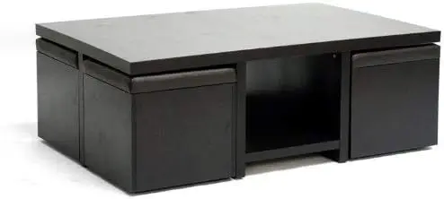 

Современный стол и табурет из 5 предметов со скрытым хранилищем