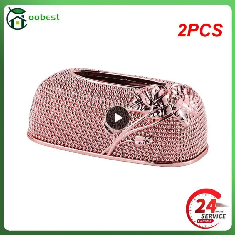 

2PCS Creative Desktop Kitchen Pumping Tray European Acrylic Tissue Box Fashion KTV Hotel Tissue Box Bar Napkin Box