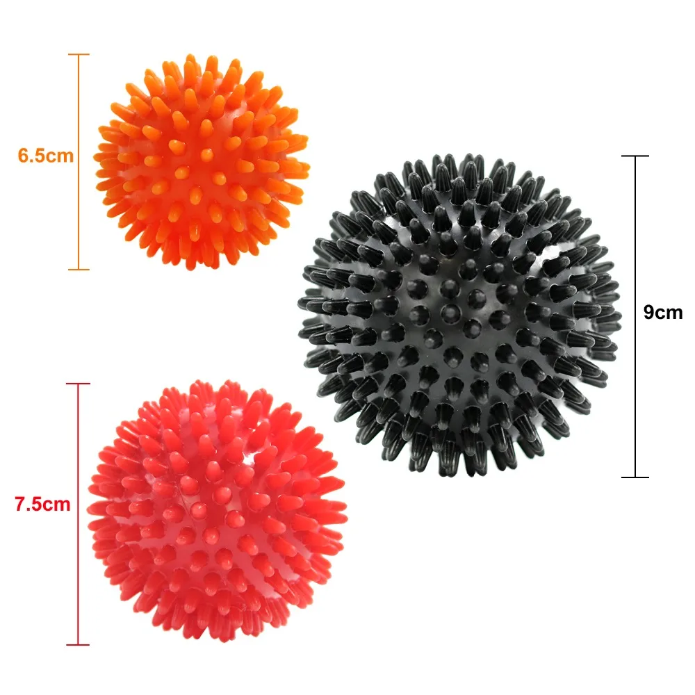 

Fitness Balls Spiky Massage Ball Set Exercise Balls for Deep Tissue Massage Physical Therapy Myofascial Release & Relax Muscles