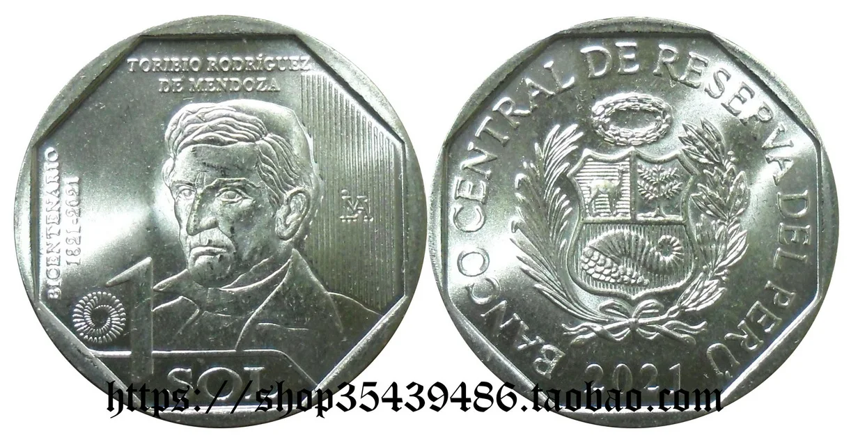 

Peru's 200 Th Anniversary of Independence in 2021 Torbio Rodriguez Mendoza 1 Sol Commemorative Coin100% Original