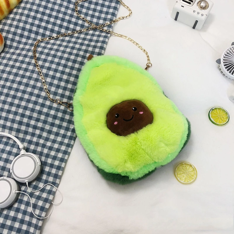 New Creative Chain Plush Backpack Soft Girl Doll Crossbody Bag Cute Funny Shoulder Bag female Storage mobile phone bag