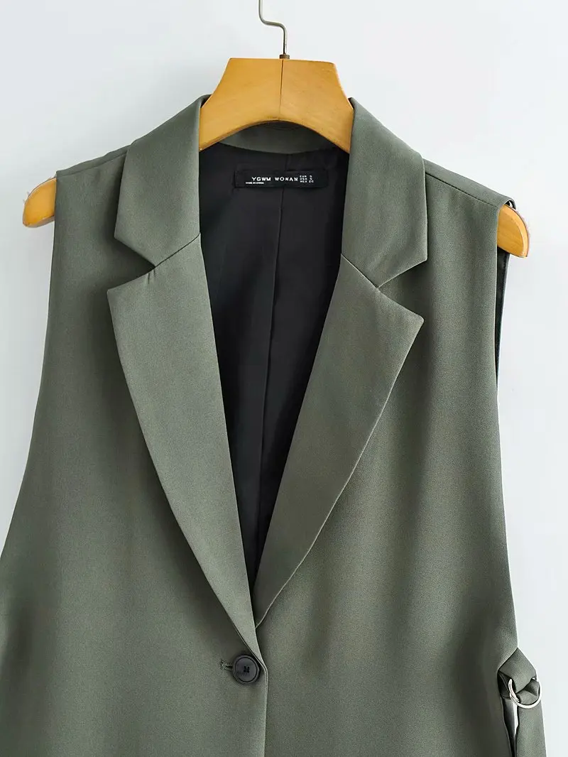 Жилет женский на одной пуговице модная офисная верхняя одежда элегантный