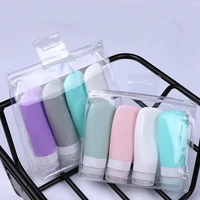 4pcsset portable silicone travel bottle liquid container empty refillable packing lotion points shampoo container cream trip