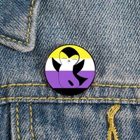 nonbinary penguin pin custom cute brooches shirt lapel teacher tote bag backpacks badge cartoon gift brooches pins for women