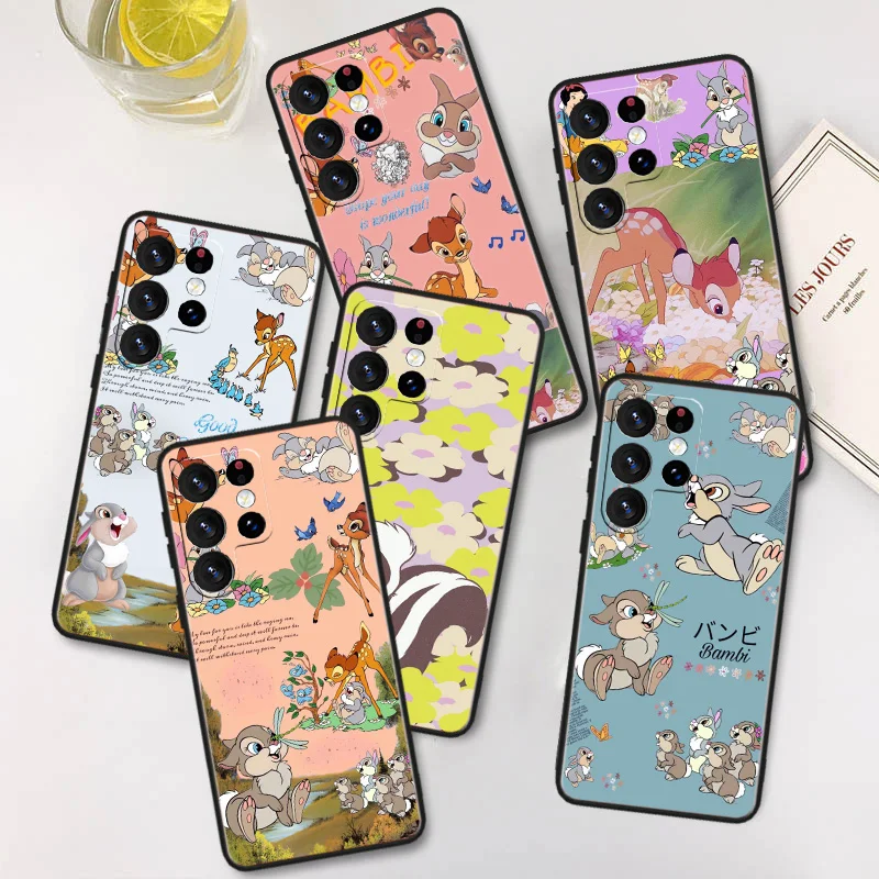 

Disney Fawn Bambi Phone Case For Samsung Galaxy S23 S22 S21 S20 FE Ultra S10e S10 S9 S8 Plus Lite Black Cover