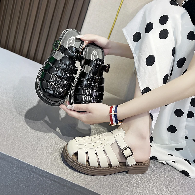 Platform Slippers Girls Mules Chic Elegant Home Chunky Heels Women's Sandals Summer 2023 Fashion Luxury Designer Shoes Wedges