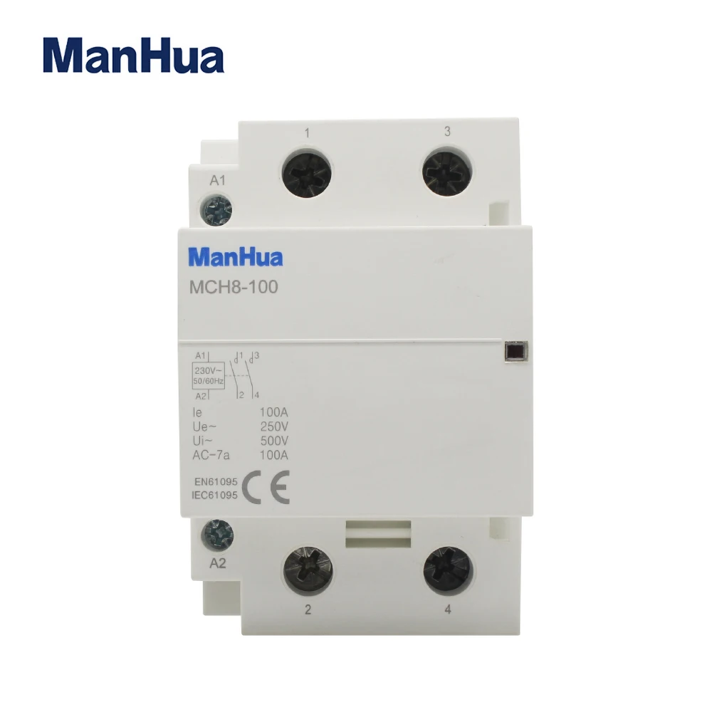 

ManHua MCH8-100 2P 250V 100A Household Electric AC Contactor MCH8-100 Elevator Modular Contactor