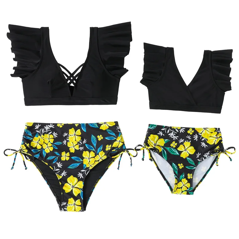 

2023 новые купальники для родителей и детей Раздельные купальники облегающие сексуальные бикини оптом в Европе и Америке