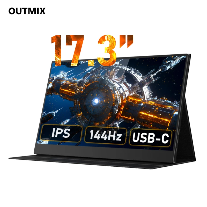 Игровой портативный монитор с ЖК-дисплеем, 17,3 дюйма, 144 Гц
