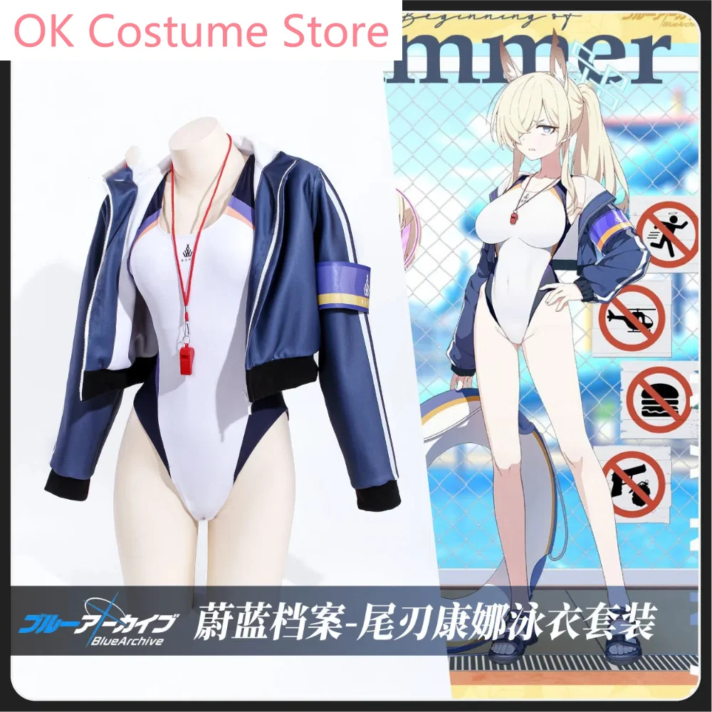 Синий архив Огата Канна купальник костюм для косплея игра аниме вечерние