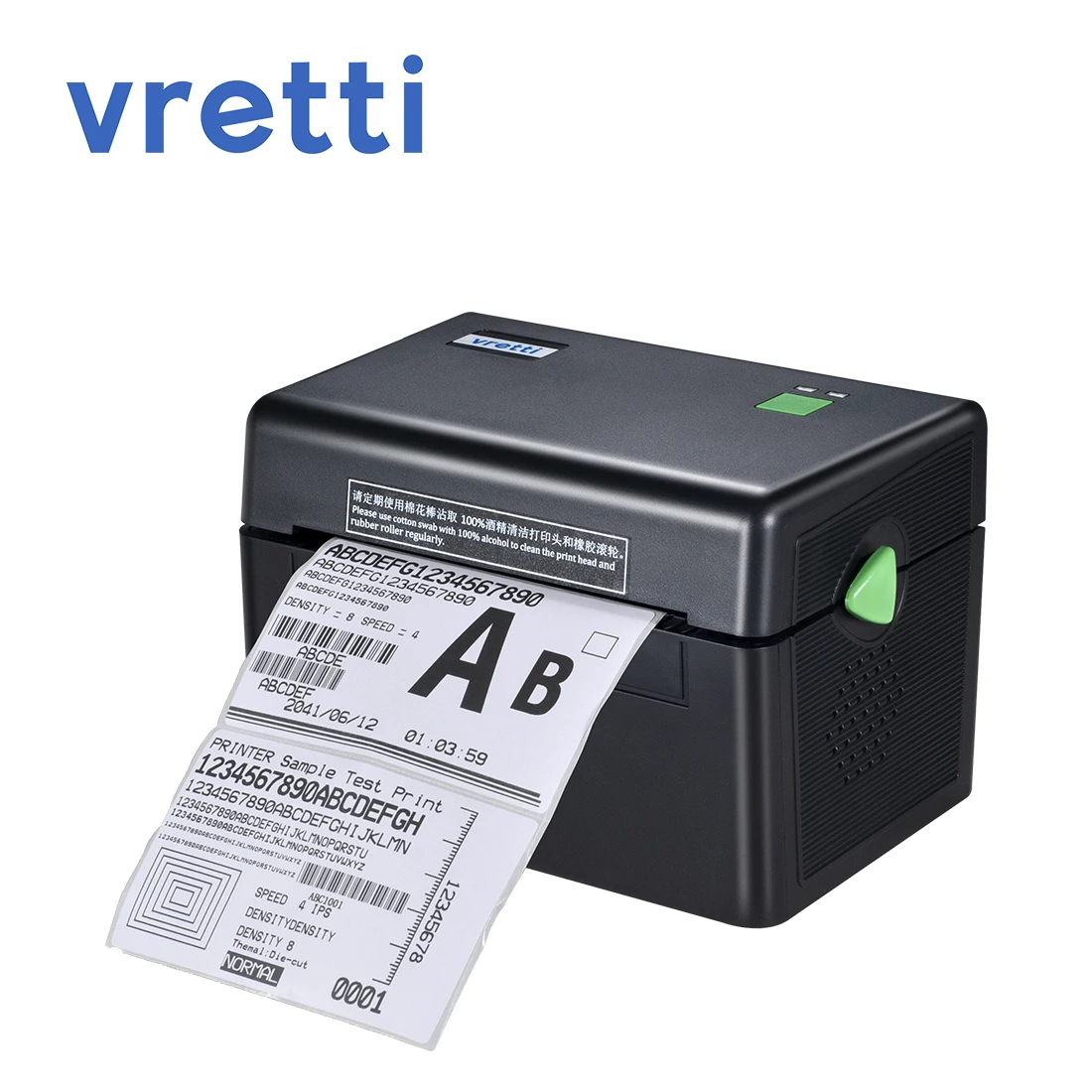 VRETTI DT108B Shipping Label Barcode Printer 50 mm to 118 mm USB Port For Windows/Android/iOS For Express/Office Thermal Printer