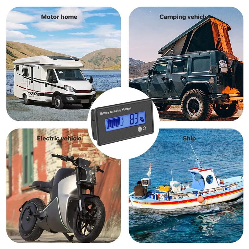 Измеритель емкости аккумулятора индикатор 12/24/36/48/60/72/84 В постоянного тока