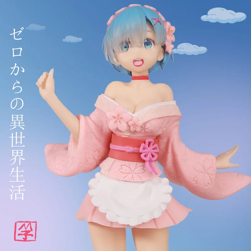 

Красивое кимоно с цветами вишни Reem ручная работа розовая фигурка Reem стоящая анимационная игрушка украшения модель периферийные игрушки