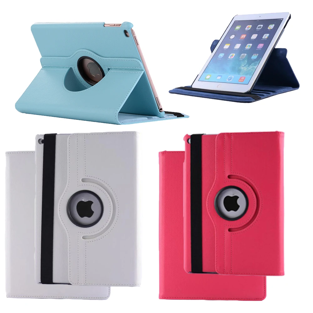 

New PU Leather Smart 360 Degree Rotation Hard Fold Shell Auto-Wake UP Tablet Cover Case Stand Pouch For iPad Air 1 2 / iPad 5 6