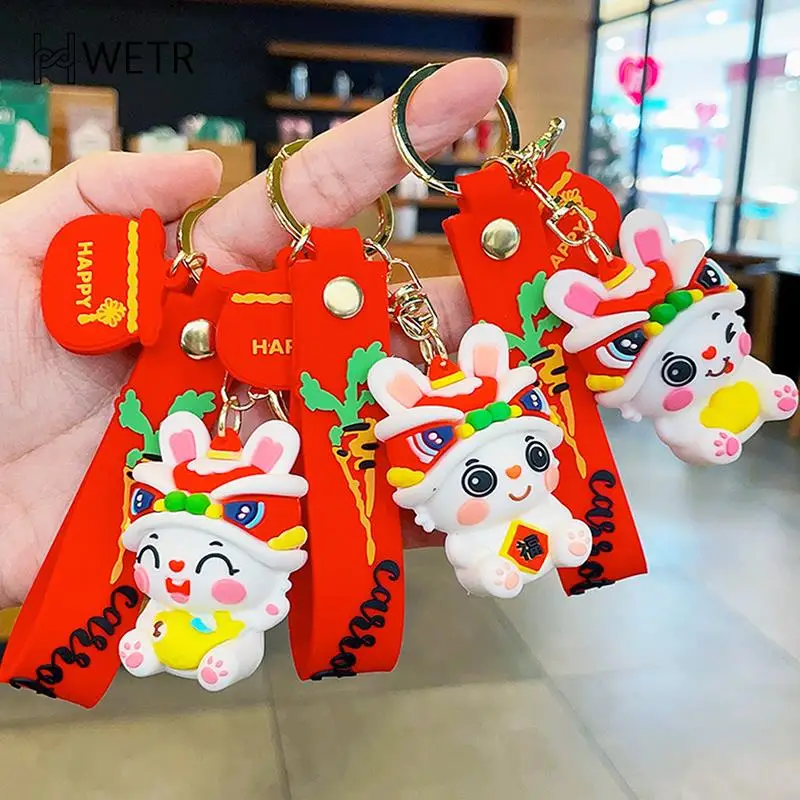 

Новогодний брелок 2023, милые аксессуары в виде зайчиков, декоративные брелки с китайскими зодиаками и животными