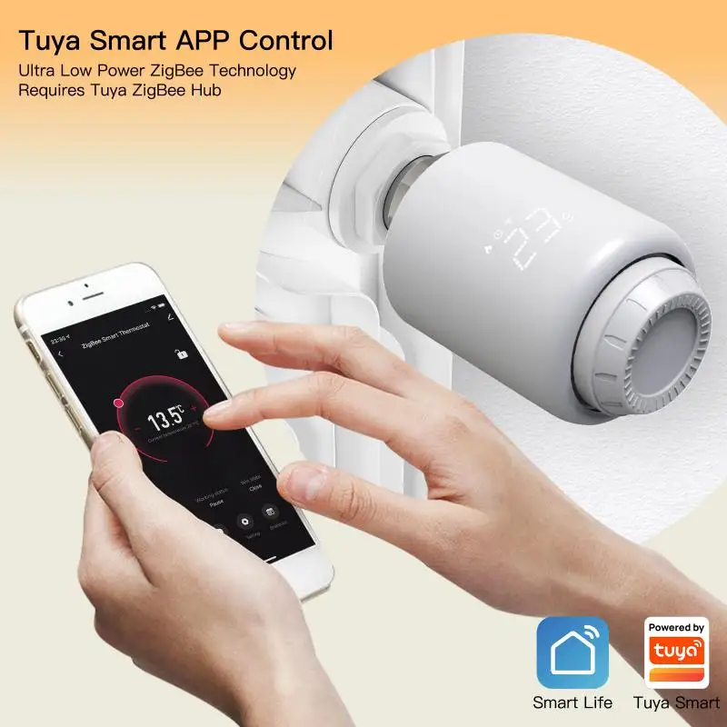 

Термостатический клапан радиатора Tuya Smart Zigbee 2022, Wi-Fi, TRV, программируемый регулятор температуры, голосовое управление, Alexa Google Home