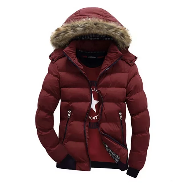 Men's Winter Jackets Thick Hooded Fur Collar Parka Men Coats Casual Padded Mens Jackets Male Clothing 6XL 7XL SA748