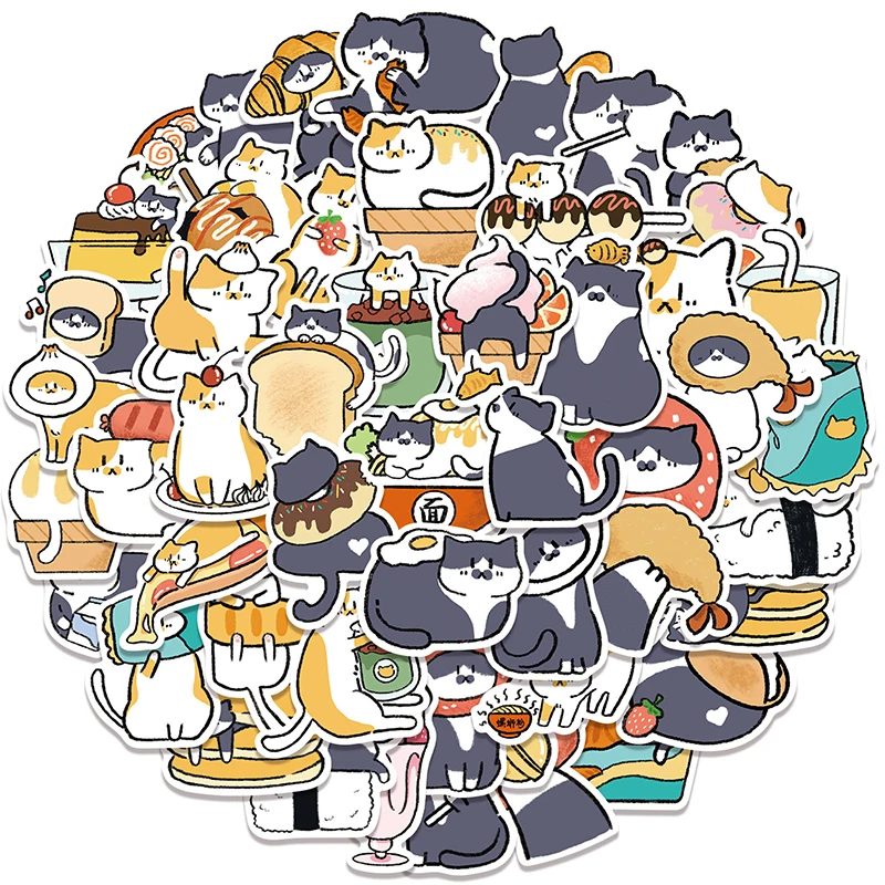 

10/30/50 шт., декоративные наклейки-коты